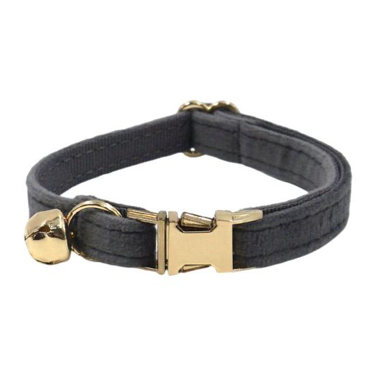 Cat Collar Velvet Solid Color Pet Chocker Necklace with Bell Adjustable Neck Collar for Cat Kitten Puppy Small Dogs