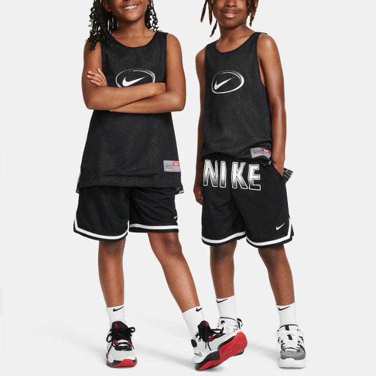 Nike Pantaloni scurți elastici drepți, cu talie medie, model Dri-Fit, pentru copii, Negru FN8351-010