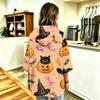 Women's Halloween Printed Hooded Pullover Top with 3/4 Sleeves for Casual Everyday Wear