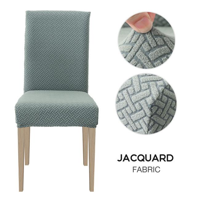1/2/4/6 stk Spisestuestoltrekk Jacquard Spandex Slipcover Protector Case Stretch for Kjøkkenstol Sete Hotell Bankett Elastisk