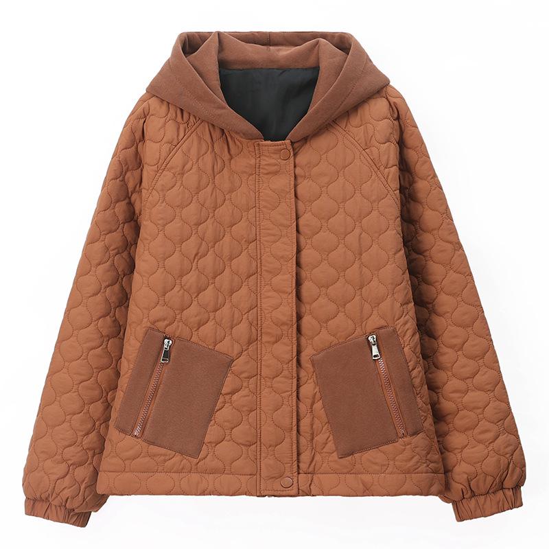 Women's Hooded Cotton Coat: Autumn/Winter 2024, Short, Loose, and Thickened for Middle-Aged and Elderly.