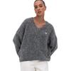 2026 Womens V-Neck Loose Knit Sweater Soft Alpaca Blend Fall Winter Oversized Pullover Top