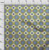 oneOone Cotton Flex Arctic Blue Fabric Floral & Tiles Moroccan Sewing Craft Projects Fabric Prints By Meter 40 Inch