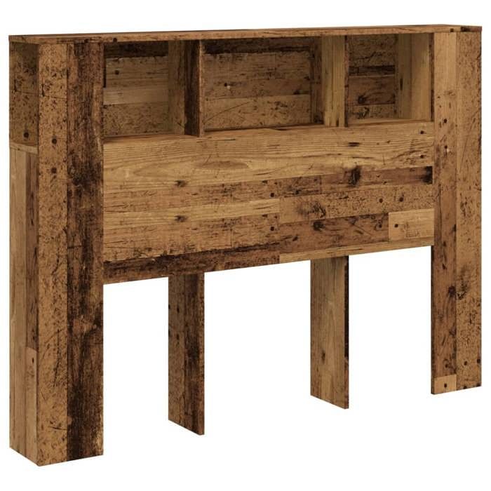 VidaXL Armoire de tête de lit vieux bois 140x18,5x102,5 cm, tête de lit, armoire de chambre à coucher, tête de lit murale, 856880