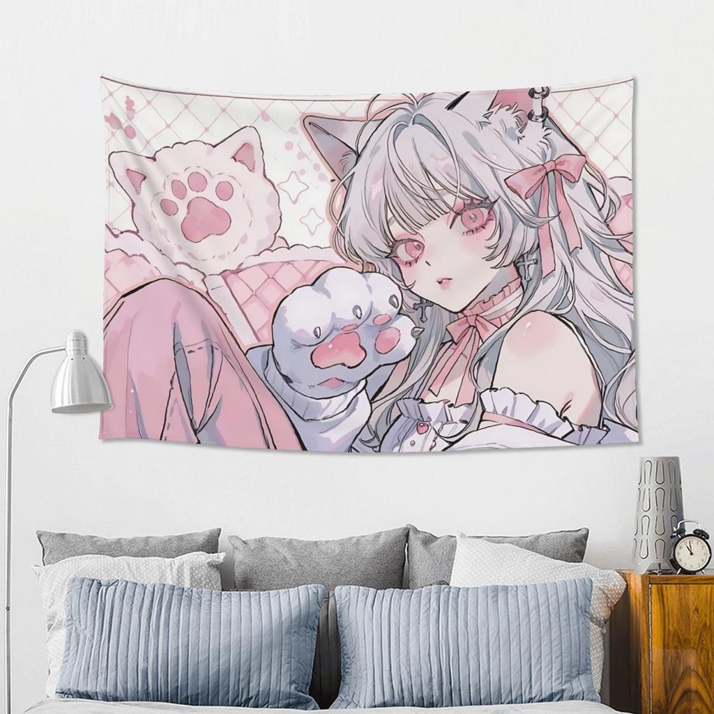 Colorful Anime Girl Tapestry Room Decoration Home Decoration Tapestry Decor Accessories Cute Room Decor