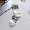 Female Spring and Autumn Ethnic Style Retro Thick Color Cylinder Pile Socks