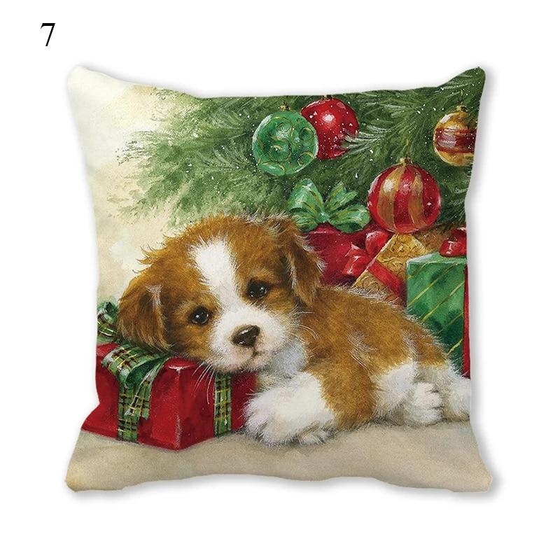 Husă de pernă de Crăciun Animal Câine Pisică Ghirlanda de biciclete Pom de Crăciun Decor de Crăciun Birou Canapea Pat Mașină Husă de pernă