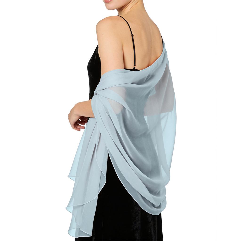 Elegante Sciarpa Leggera in Chiffon Trasparente Coprispalle da Sera per Donna Sciarpa Lunga Morbida per Matrimoni Eventi Formali Feste