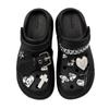 Crocs Crush Clog ZR Cool Cross Gothic Chain Love Hand-Painted Classic Versatile Hole Shoes Unisex Black