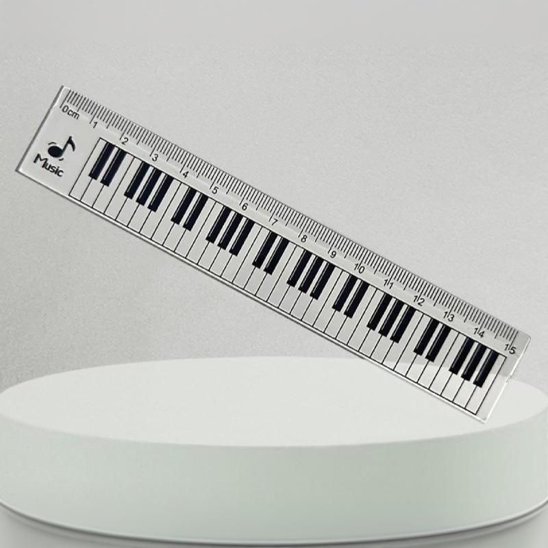 1 Stück Zentimeterskala 15 cm Transparenter Lineal Kreative Klaviertastatur Lineale Schüler Back To School Schreibwaren