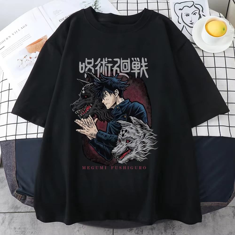 Fushiguro Megumi Printed T-shirt Men's Cool Street Loose T-shirt Summer Personalized Y2K Harajuku Shirt Men T Shirt One Piece