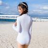 Swimsuit Women's One-piece Slimming Slim Long-sleeved Surfing Student Conservative Sports Hot Swimming Suit