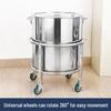 50cm Heavy-Duty 304 Stainless Steel Wheeled Bucket Stand