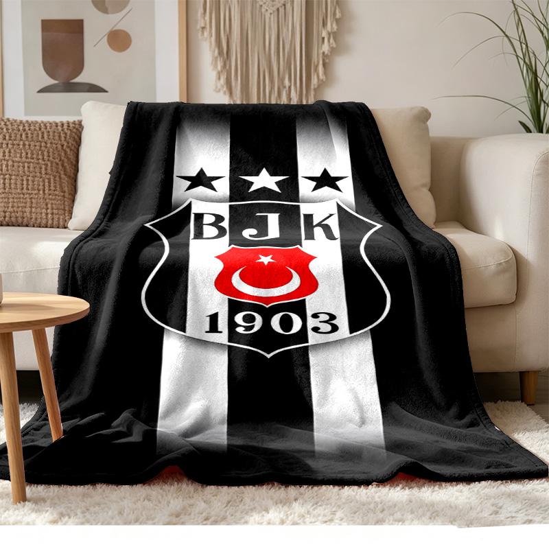 Besiktas JK Měkká a pohodlná flanelová Vhodná na pohovky obývací pokoje venkovní kempování cestování a také skvělý dárek k výročí