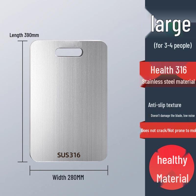 Large Antibacterial Cutting Board - 316 Stainless Steel, Anti-Mold, Thickened for Kitchen Use