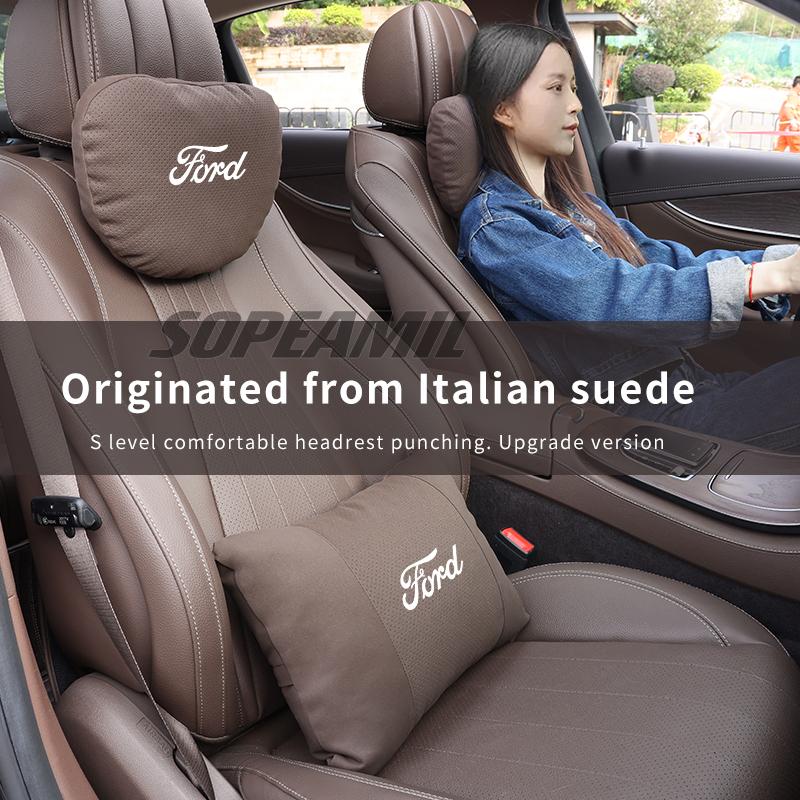 Car Headrest Neck Support Pillow Ford ST Ranger Fusion Mustang Kuga Fiesta EXPLORER EDGE Mondeo Focus Seat Lumbar Cushion Pillow
