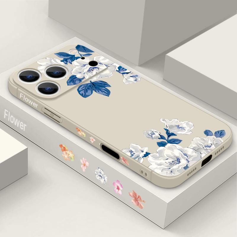For iPhone 17 Pro Max Case White Gardenia Floral Pattern TPU Silicone Soft Cover For iPhone 16 Pro Max 15 14 13 12 11 16E Air