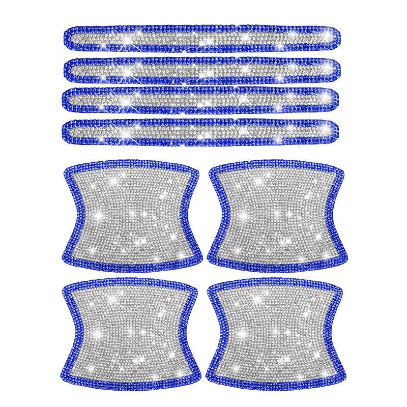 Autocollants de poignée de porte de voiture en strass, autocollants de protection de poignée de porte à paillettes en cristal, autocollants de sécurité anti-rayures réfléchissants pour voiture