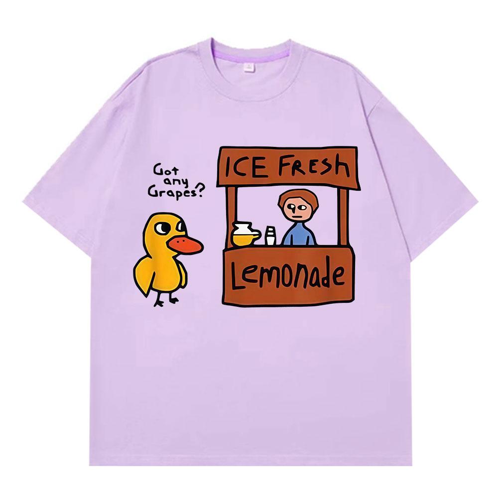 The Duck Song Got Any Grapes Funny Meme Tshirts Men Women Fashion Summer Shortsleeve Loose Casual Harajuku Tshirts Streetwear