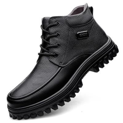 Genuine Leather Men Boots Comfortable Warm Ankle Winter Boots Business Leather Boots