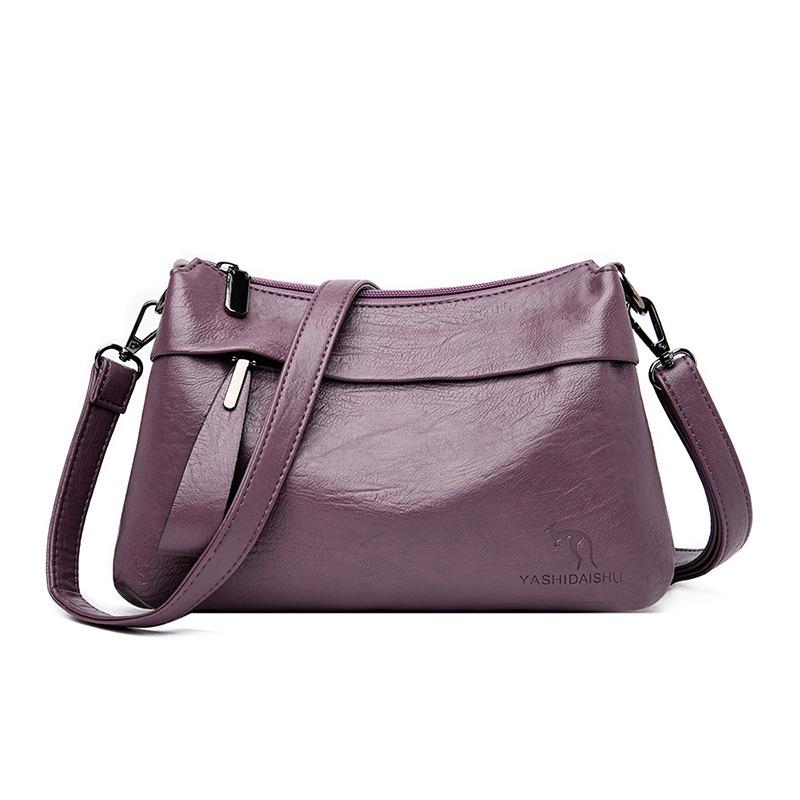 2022 Soft Leather Crossbody Bag for Middle-aged & Elderly Women: Fashionable, Versatile, Casual, Large Capacity Mummy Bag