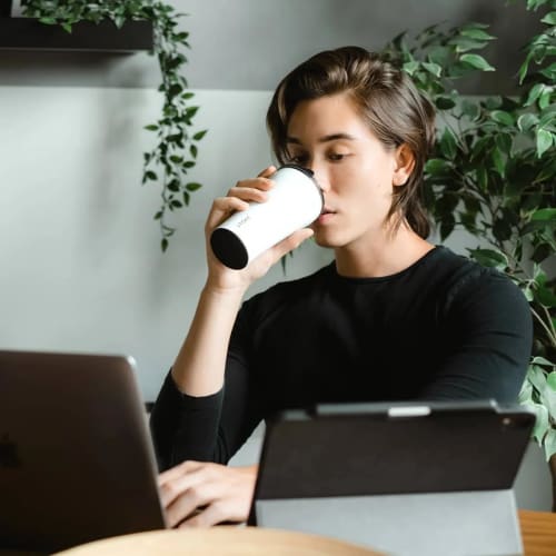 Stork Sustainable Cup Tumbler, 16oz, G, with Airtight Lid, Magnetic Blue, G (470ml), S12