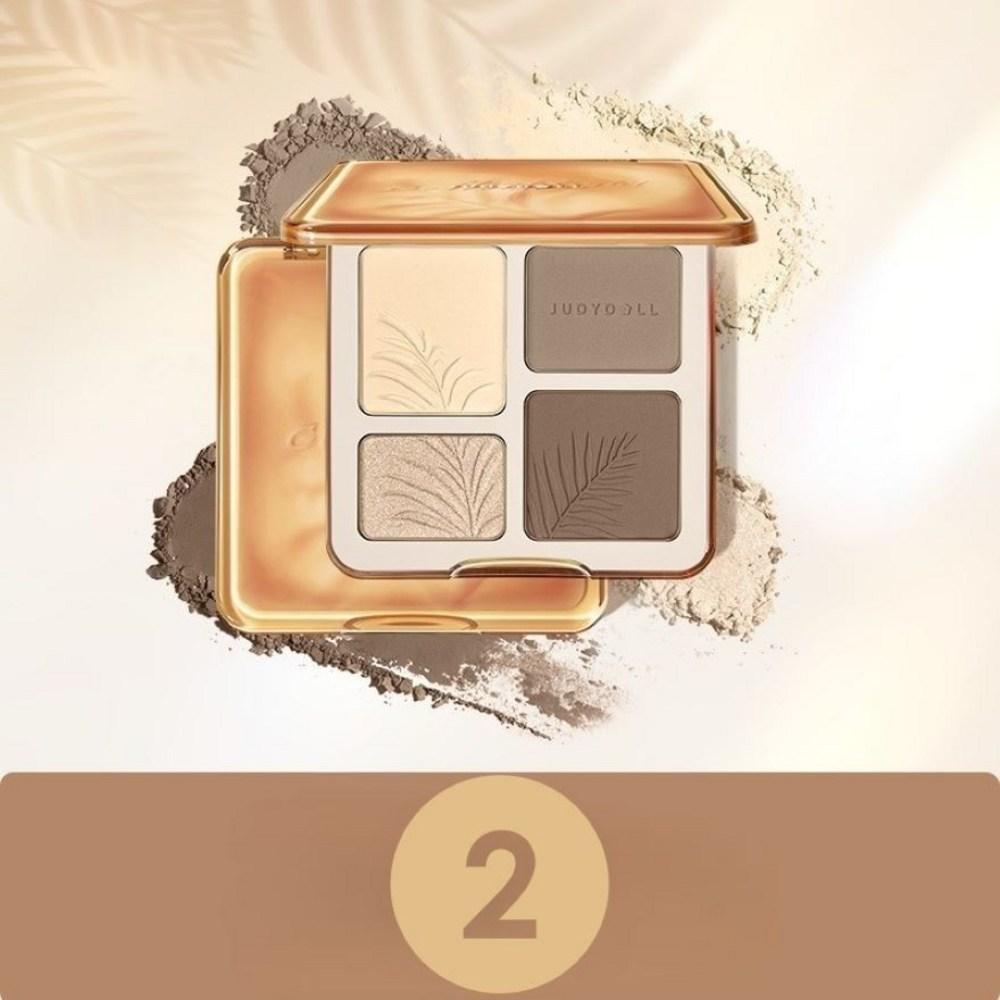 Judydoll 3D Facial Makeup Palette Glow Brightening Contour Shimmer Matte Powder 2 Types, 1 Piece, 01