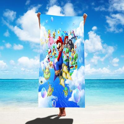 New Foreign Trade Swimming Towels, Mario Printed Ultra-fine Fiber Beach Towels, Bath Towels, Customized According To Pictures