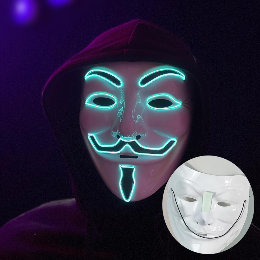 LED Light-Up Mask – A Role-play Mask with a Neon Effect, Perfect for Halloween, Carnivals, Nightclubs and Parties