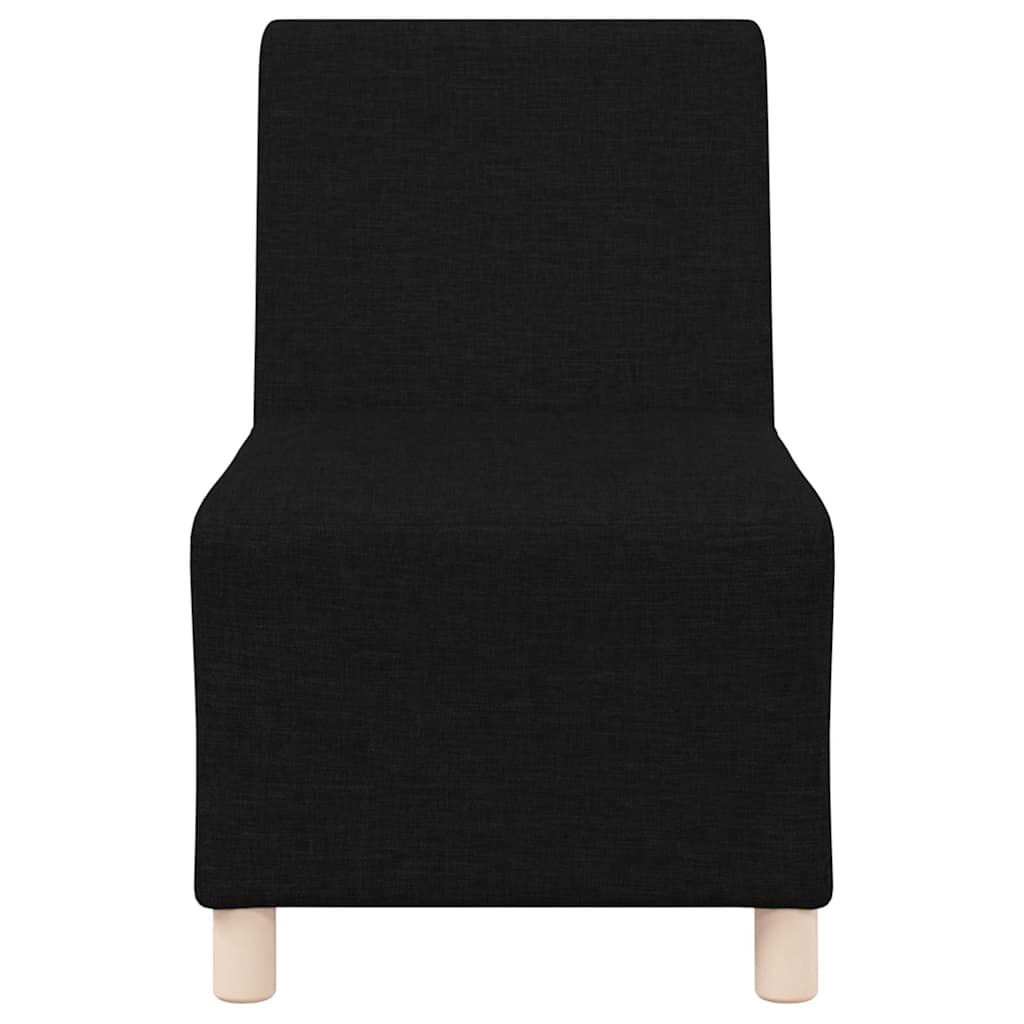 Modular Armless Sofa 3 Piece Set Black 55 X 74 X 82 Cm Fabric