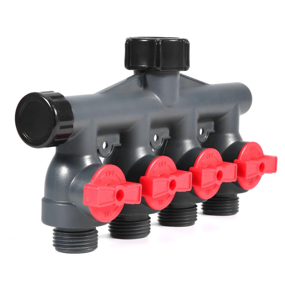4 Way 4 Way Hose Splitter Plastic Garden Hose Splitter Durable Water Tap Splitter  Home Garden