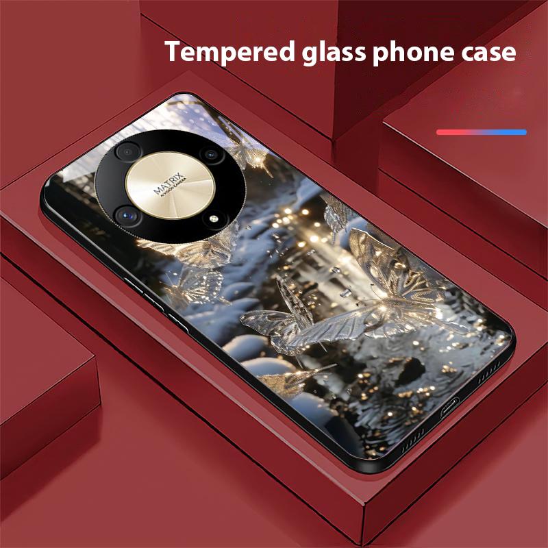 Carcasă de telefon din sticlă temperată cu gradient fluture pentru Honor Magic 6 50 70 90 Lite X7b 200 Pro Nova 10 Nova 5T X6 P30 Pura 70 Ultra