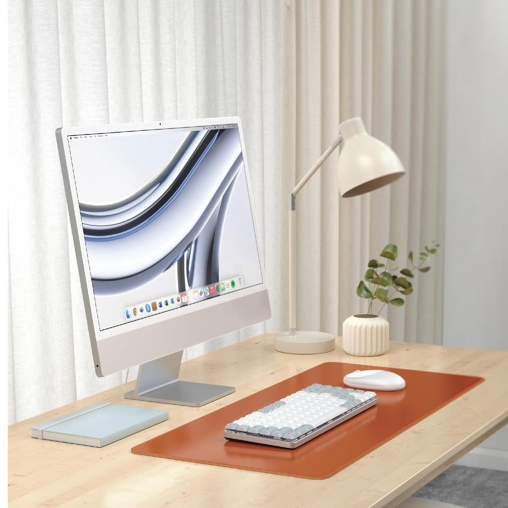 SATECHI Vegan Leather Desk Mat, Large Mouse Pad, Scratch and Water Resistant, Easy to Clean, for Office and Home Use (68 x 31.5 x 0.3cm) (Brown)