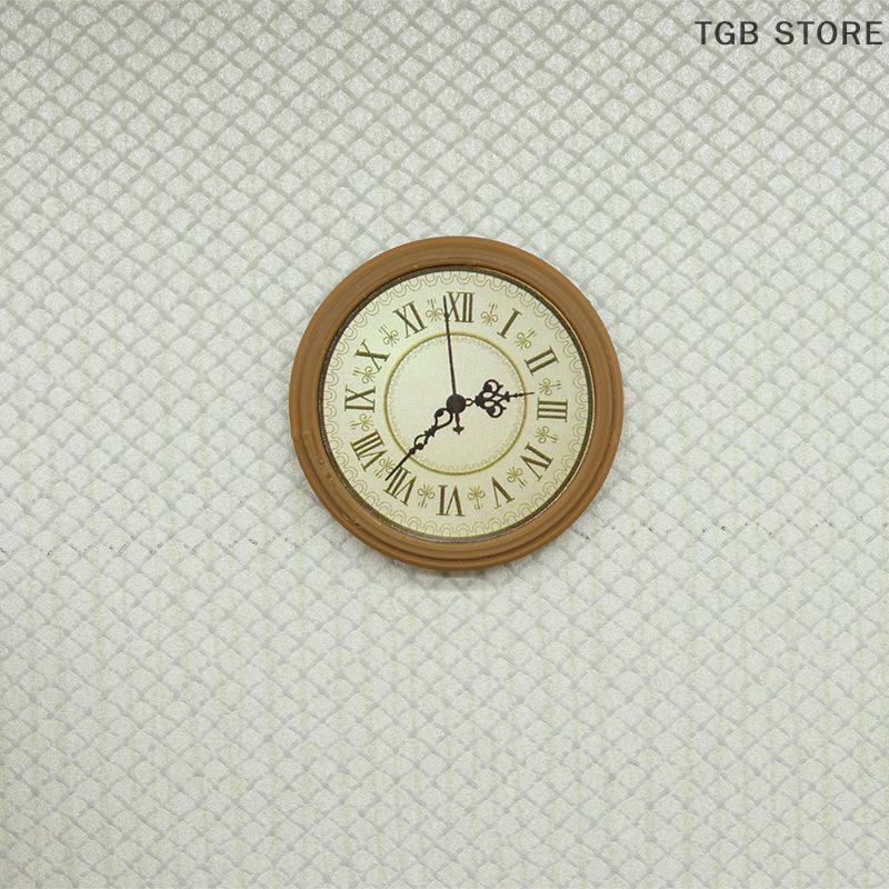1Pcs Pretend Retro European Wall Clock Furniture 1:12 Miniature Home Decor Accessories
