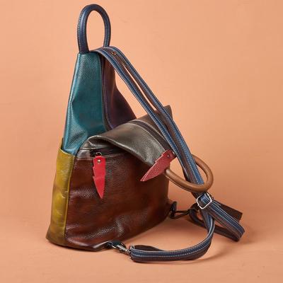 2025 Retro Women's Genuine Leather Handbag & Backpack - Versatile, New Color-Rubbed Design