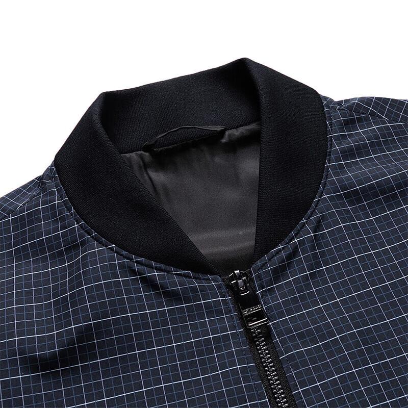 Qipilang Men's Business Casual Plaid Bomber Jacket