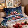 3pcs building block cartoon Santa Claus print coreless duvet cover set, multi size bedroom, holiday bedding, holiday decoration