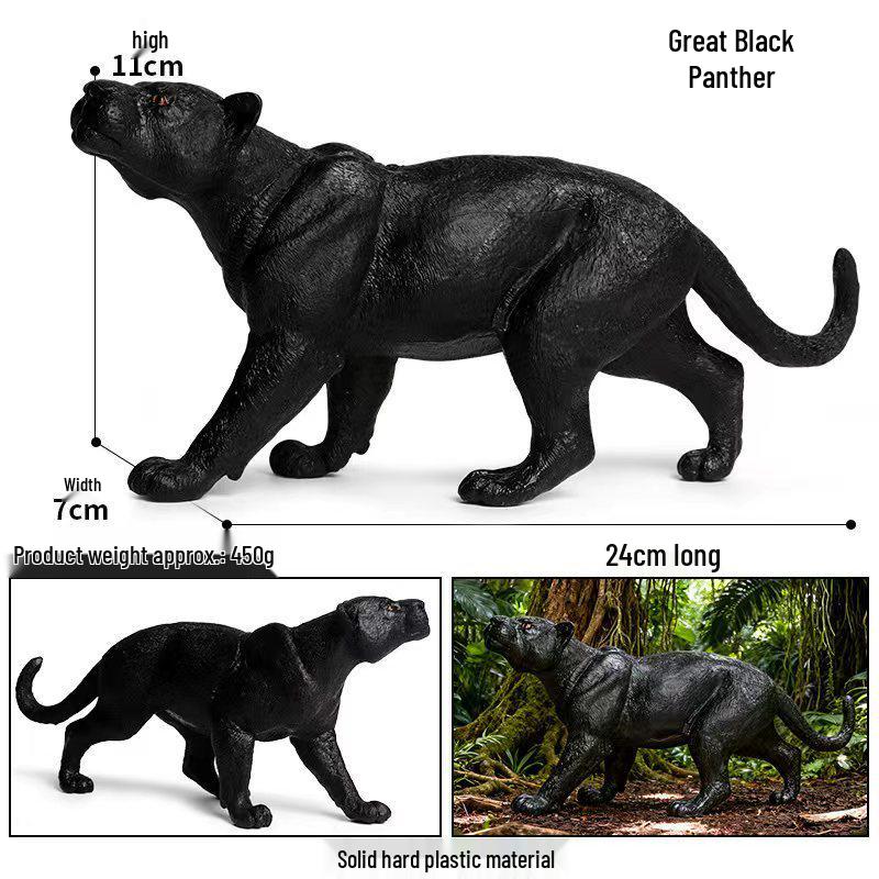 Kids' Wild Animal Model Toys: Leopard, Cheetah, Jaguar, Black Panther, Snow Leopard Figurines.