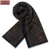 Men's Pure Gray Plaid Wool Blend Winter Scarf - Thick and Warm