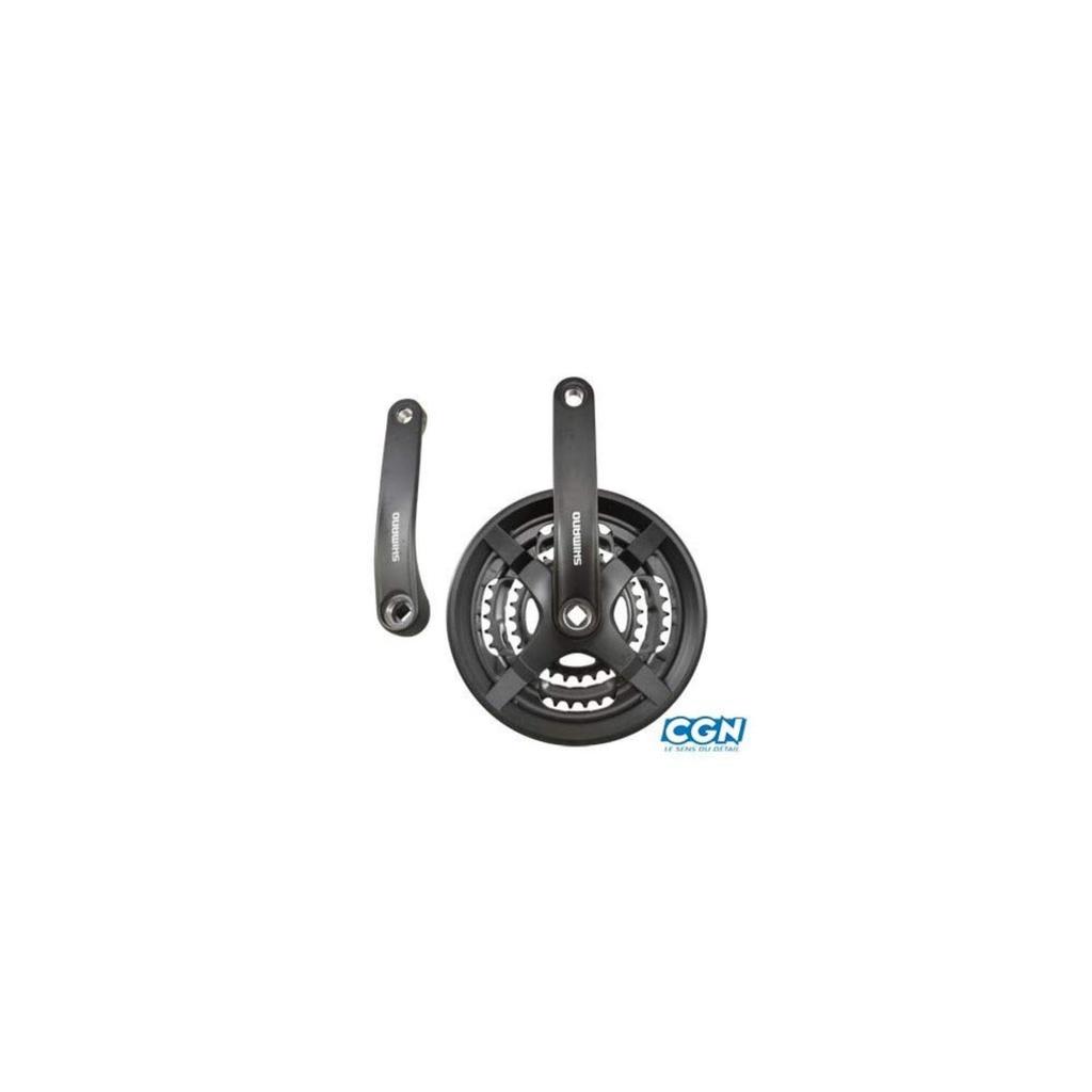SHIMANO Front Chainwheel 170mm with Chain Guard BB Square Shaft EFCTY501C888CLB TOURNEY (MTB) FC-TY501 48×38×28T 8S/7S/6S Black/Compatible 122.5mm