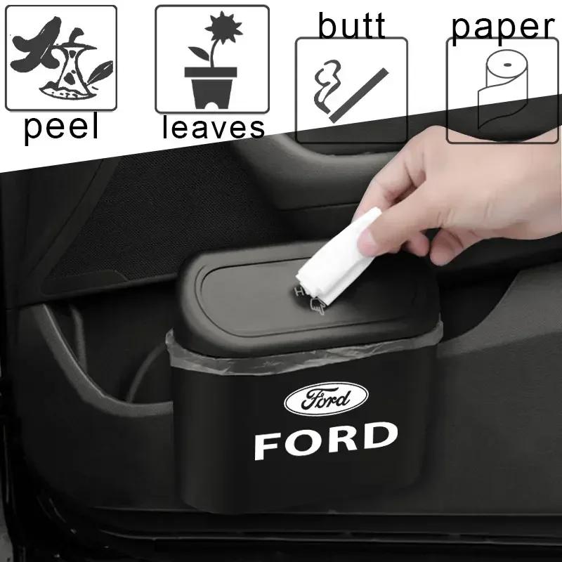 New 2026 Car Sticker Car Trash Can Interior Accessories Storage Box Rubbish Garbage Can For Ford Mustang Niniature Votiture Boss
