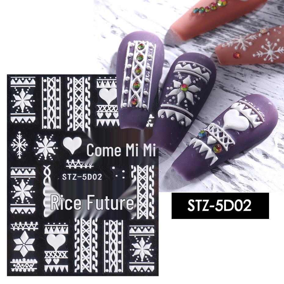 3D Floral Nail Art Stickers: Camellia & Tulip Embossed Adhesive Designs