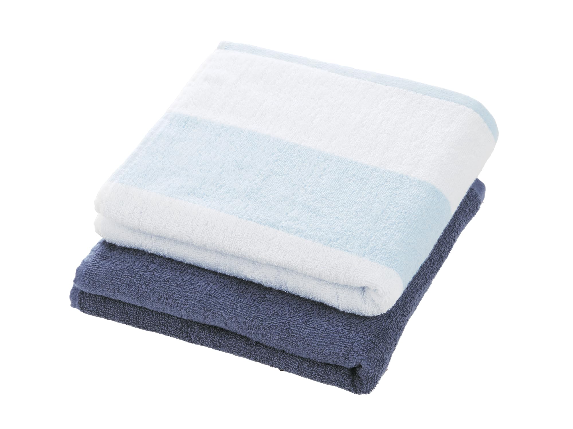 

kosugizen Mini Bath Towel Pastel Border Color 50 x 100cm Set of 2 Blue Thin Type &