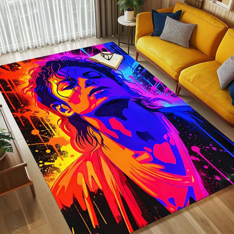 Michael Jackson Living Room Nonslip Area Rug Soft Carpet For Bedroom Gameoom Playroom Sofa Office Home Decor Doormat