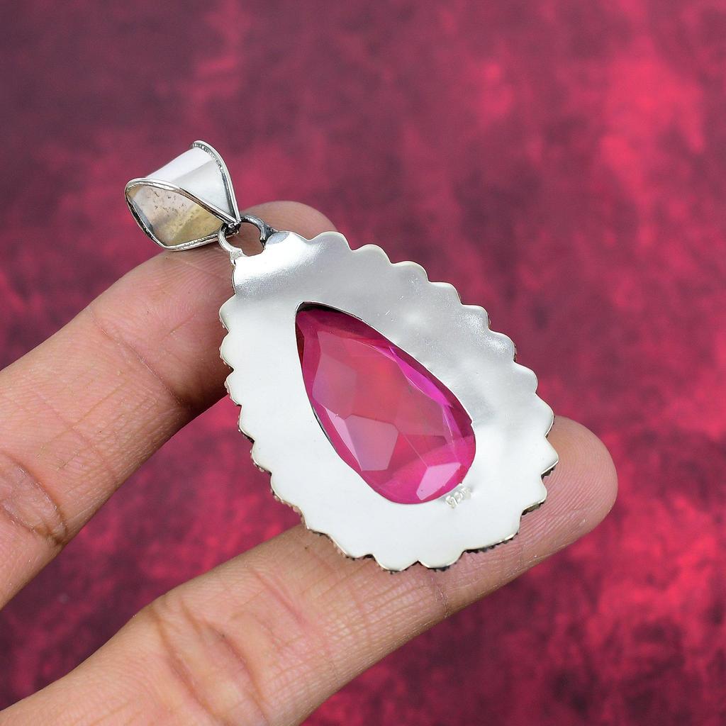 Pink Kunzite Pendant Gemstone Jewelry, 925 Solid Sterling Silver Pendant, Handmade Jewelry Birthstone Pendant, Gift For Him