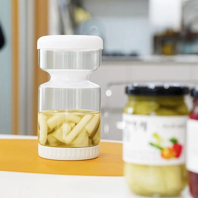 Hourglass Dry-Wet Separation Glass Jar - Pickled Juice Filter Food Container, Perfect for Storing Vegetables & Pickles