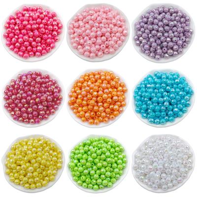 Hoge kwaliteit 6mm Creatieve AB Heldere Kleur Acryl Multifaceted Bal Kralen voor Armband Ketting Maken Handgemaakt Materiaal Mode Snoepkleur 50 Stuks