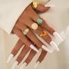 Tocona New Fashion Luxury Imitation Pearl Open Ring Sets for Women Elegant Gold Color Ring Party Jewelry Accessories