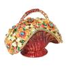 Metal Flower Basket Jewelry Box Enamel Craft Decorative Storage Organizers For Rings Earrings Necklaces Home Decoration