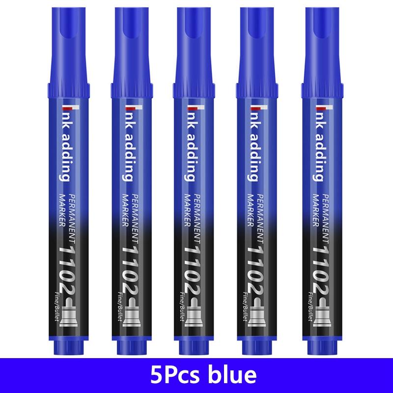 3-100 Pcs/Set Permanent Marker Pen Fine Point Waterproof Ink Thin Nib Crude Nib Black Blue Red Ink 2-3mm Fine Color Marker Pens